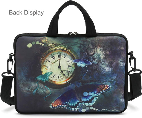 RICHEN 10 inch Messenger Bag Carrying Case Sleeve with Handle Accessory Pocket Fits 7 to 10-Inch Laptops/Notebook/Kids tablet (7-10.2 inch, Clock ...