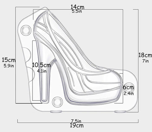 High Heel Chocolate Mold 3d Shoe Candy Mold Birthday Cake Molds chocolate Platform High Heel Mold Large Chocolate Molds 3d Fondant Heel Mold...