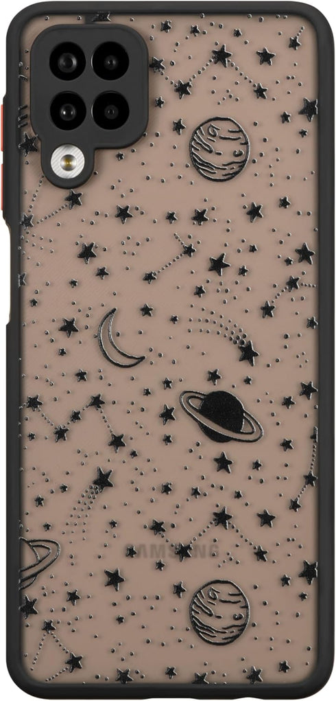 ZTOFERA for Samsung Galaxy A12 5G Case, Planet Sky Star Pattern Protective Phone Case Translucent Frosted Hard PC Back Shockproof Silicone Bumper ...