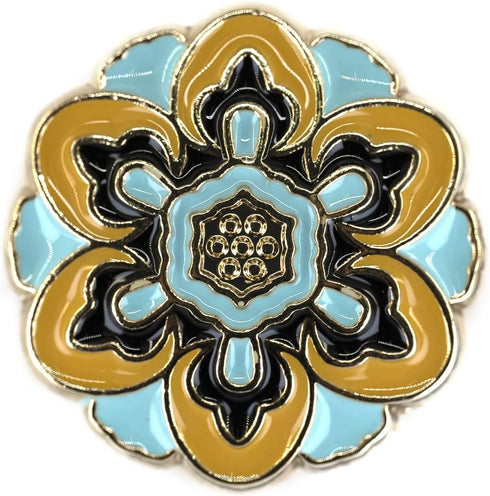 20 pcs Vintage Enamel Flower Metal Shank Sewing Coat Buttons -18mm -11/16"...