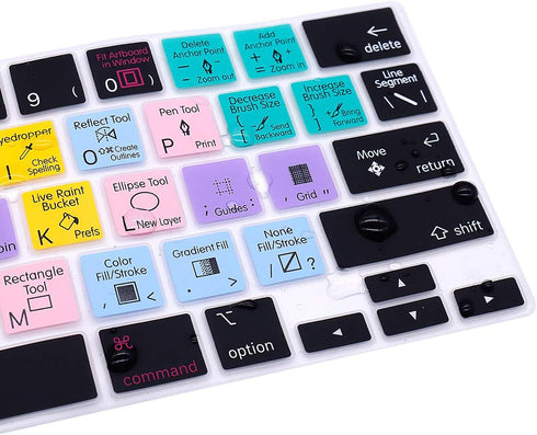 Illustrator AI Silicone Shortcuts Keyboard Cover Skin for MacBook Pro 16 inch A2141 2019 2020 Pro 13.3 inch A2338 M1/A2251/A2289 with Touch Bar an...