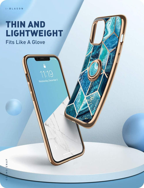 i-Blason Cosmo Snap Case Designed for iPhone 12/iPhone 12 Pro 6.1 Inch (2020 Release), Slim with Built-in 360° Rotatable Ring Holder Kickstand Sup...