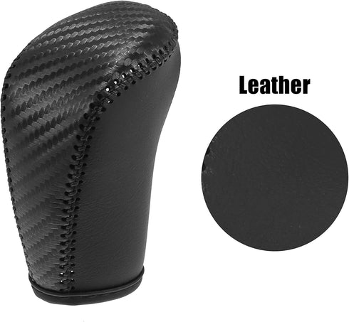 X AUTOHAUX Car Faux Leather Carbon Fiber Black Gear Shift Knob Cover for Nissan Altima 2019-2021 Sentra 2020-2021 Kicks 2018-2021 Versa 2020-2021 ...