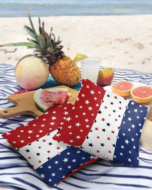 Waterproof Pillow Covers for Couch Throw Pillow Cases Set of 2, Independence Day Decorative Cushion Pillow Covers 18x18In,Indoor Outdoor Decoratio...