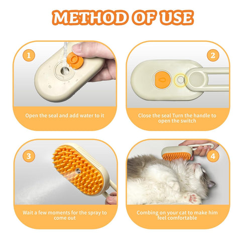 Spray Cat Brush for Shedding - Cat/Dog Steam Brush, Cat Bath Brush, Pet Steam Brush, Cat Brush with Water - Pet Spray Hair Comb, Cat Hair Brush wi...