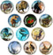 Glass Strong Animals Refrigerator Magnets,12 Pcs Decorative Magnets for Fridge Lovely Decor for Home Kitchen Office Whiteboard (Dinosaur Refrigera...