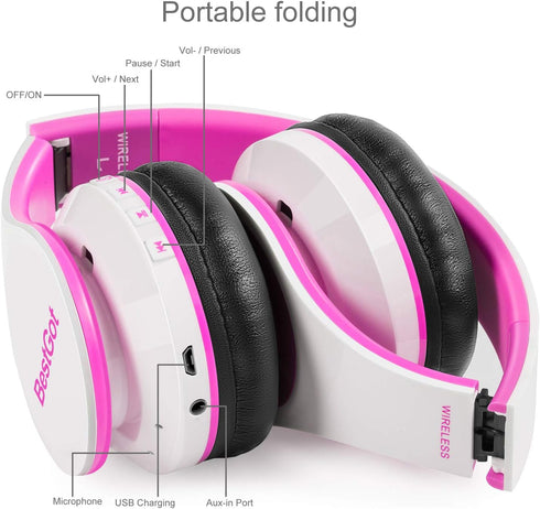 2024 Kids Bluetooth Headphones BT6002 Wireless Headphones for Kids Children Adults for School Foldable Headset for 18 Hours for PC/Phone/Tablets/T...