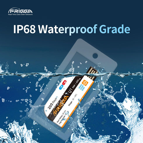 Frigga Temperature Data Logger Single Use Temperature Recorder 28800 Points USB Temperature Loggers High Accuracy 200 Days Cold Chain Transportati...