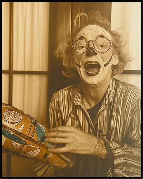 Posterizer 1 pcs-clown with an exaggerated expression of surprise 3-Fantasy & Fiction Art-Photography Art-Gift for Steampunk or Goth Fans- unframe...