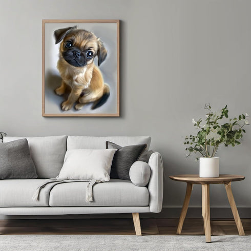 Posterizer 1 pcs-cute illustration of tiny dog-puppy 3-Kids Room Art-Art for Animal Lovers-Decor for nursery toddlers kids room- unframed wall art...
