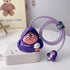 3D Cute Cartoon Charger Protector Case - Compatible for Apple 20W USB-C Power Adapter and Lightning Cable (Purple Patrick)...