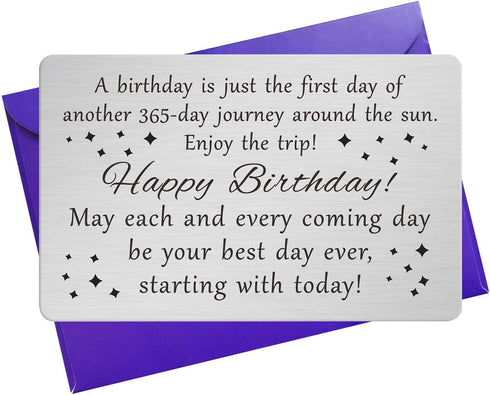 Happy Birthday Cards Birthday Gifts for Men - Engraved Wallet Card Insert...