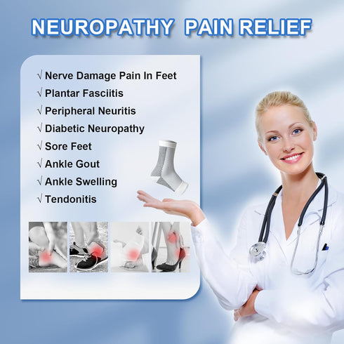 Neuropathy Socks for Women and Men, Soothe Compression Socks for Neuropathy Pain, Ankle Brace Plantar Fasciitis Socks for Relief of Foot Pain Swel...