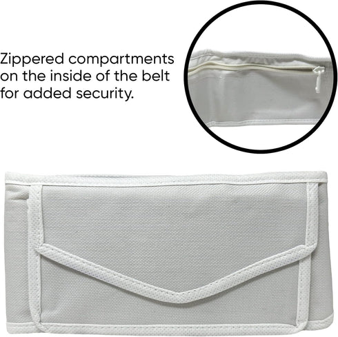 Zenia Adjustable Ihram Belt with Squeeze Belt Release System, Front Pockets and Zippered Compartments - Perfect for Hajj and Umrah...