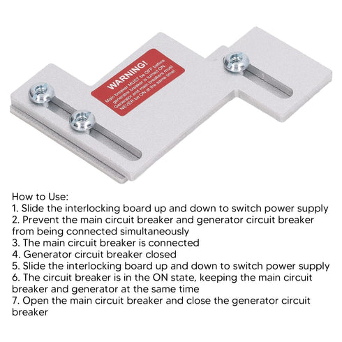 BR-200 Generator Interlock Kit 1-1/4 to 1-1/2in Spacing Main Circuit Breaker Generator Circuit Breaker Safety Lockout Transfer Switch for Cutler H...