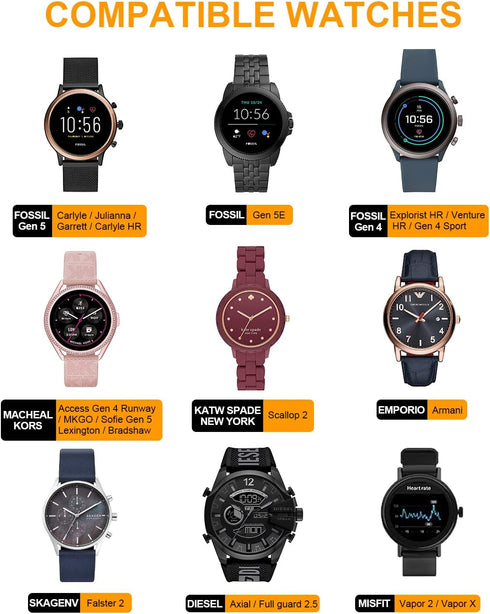 Charger Dock Compatible for Fossil Gen 4 Gen 5 Gen 5E Gen 6 Michael Kors Runway, Skagen falster 2, Misfit Vapor 2, Diesel Guard 2.5 - USB Charging...