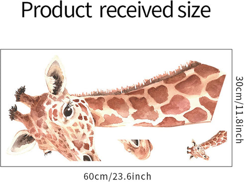 ROFARSO Lifelike Lovely Cute Giraffe Animal Vinyl Wall Stickers Removable Wall Decals Art Decorations Decor for Nursery Baby Bedroom Playroom Livi...