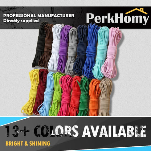 PerkHomy 1/4" x 25' Bungee Shock Cord Rope Marine Grade Heavy Duty Polyester Bungie Elastic Stretch String for Kayak Strap Tarp Tie Down Canopy Bo...