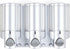 Better Living Aviva Shower Dispenser 3 Chamber, Wall Mount Shower Soap Dispenser for Bathroom Hotel Body Wash, Built-in Hooks, No Drill, Waterproo...