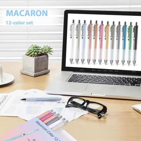 0.7mm Gel Pens Retractable Cute Black Ink Pens with Silicone Grip Smooth Writing Suitable for Note-taking, Sketching, Drawing (Silver clip 12 pcs)...