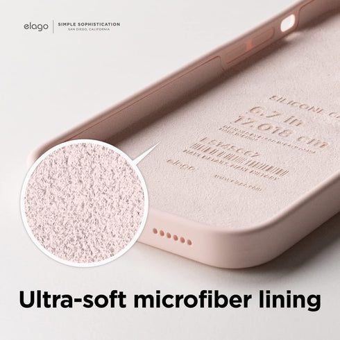 elago Compatible with iPhone 14 Pro Case, Liquid Silicone Case, Full Body Protective Cover, Shockproof, Slim Phone Case, Anti-Scratch Soft Microfi...