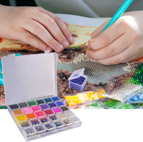 30 Grids Large Diamond Painting Storage, Art Accessories Tools Containers Case Plastic Bead Organizer 5D Embroidery Accessories for DIY Art Craft ...