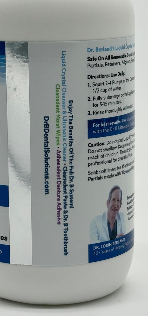 Dr. B Dental Solutions Liquid Crystal Soak Cleanser for Oral Appliances, Dentures, Night Guards, Aligners, & Other Devices...