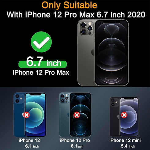 Milomdoi 3 Pack Screen Protector for Apple iPhone 12 Pro Max with 3 Pack Tempered Glass Camera Lens Protector, Ultra 9H Accessories, Case Friendly...