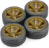 4PCS RC Car Rubber Tires and Plastic Wheels Rims Compatible with 1/10 Scale On Road Touring Racing Flat Drift Car Traxxas HSP HPI Tamiya Sakura (G...