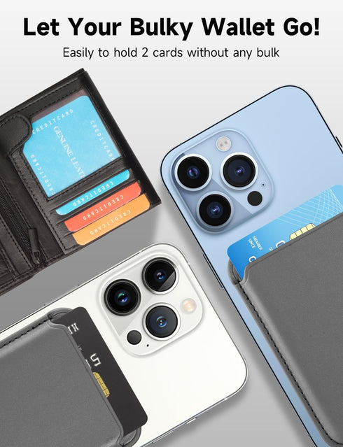 Magnetic Card Wallet Holder with MagSafe for iPhone 14 Pro Max/14 Plus/14 Pro/14,iPhone 13 Pro Max/13 Pro/13/13 Mini, for iPhone 12/12 Pro/12 Max/...