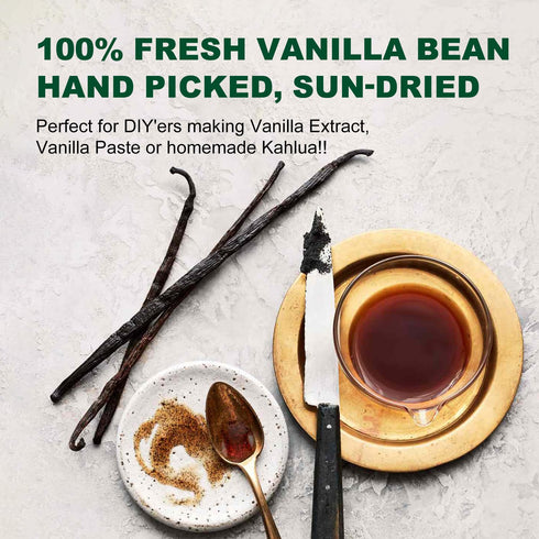 TALCUFON 12 Madagascar Origin Vanilla Beans Grade A Whole Vanilla Pods for Vanilla Extract and Baking...