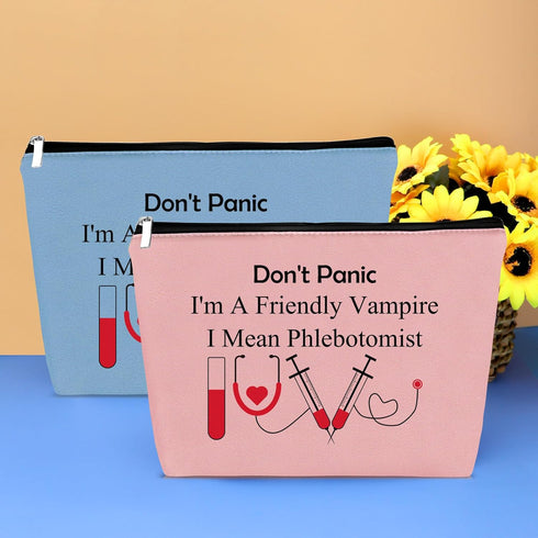 Nurse Gifts Funny Phlebotomist Gifts Makeup Bag for Women Nursing Graduation Gifts for Phlebotomy Technician Cosmetic Bag Pouch Nurse Birthday Gif...
