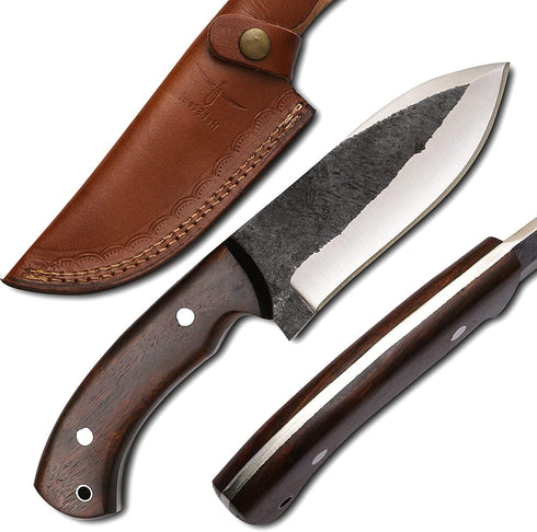 High Carbon Steel Knife - Handmade Full Tang Bushcraft Knife - Hunting Knife, Survival Knife, Fixed Blade Knife & Camping Knife - Camping Knives &...