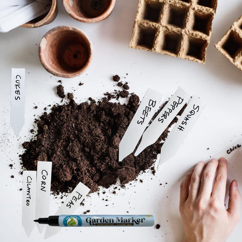 2 Pack Garden Marker Pen Permanent Markers Black (UV Fade Resistant Marker Pens for Plant Markers Garden Markers Waterproof Pen Black Markers Outd...