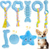 Puppy Toys, 8 Pack Puppy Chew Toys for Teething, Cute Blue Small Dog Toys Set, Teething Toys for Puppies, Soft Durable Interactive Chew Toy for Sm...