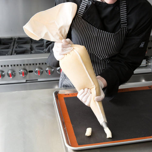 Ateco 3224 24" Canvas Pastry Decorating Bag - Durable Heat Resistant Canvas, Hemmed Tip, French Seamed Side....