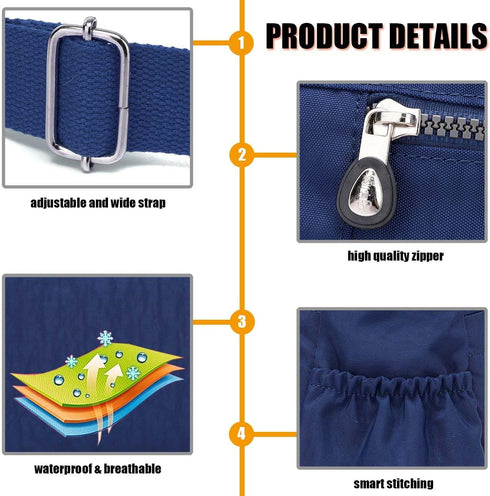 Crossbody Bag for Women, Multi Pockets Waterproof Nylon Shoulder Handbag, Lightweight Crossbody Purse for Ladies...