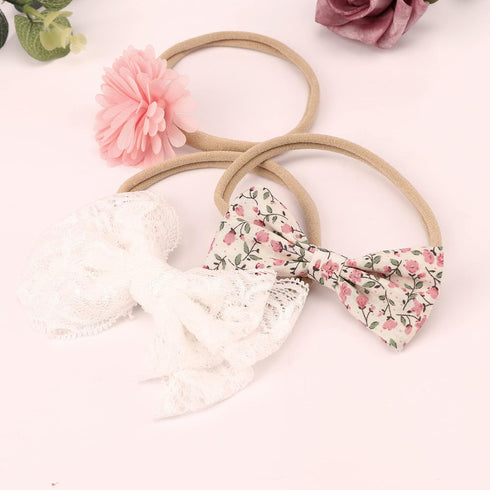 DRESHOW BQUBO Baby Girl Bows and Headbands Soft Nylon Hairbands Elastics Handmade Girls Flower Hair Accessories for Newborn Infant Toddlers Kids 1...