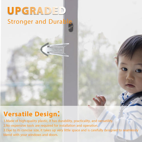 6 Pack Sliding Door Lock for Kids Safety - Child Proof Door Locks for Sliding Closet and Glass Doors - Window Locks for Children - Sliding Door Ch...