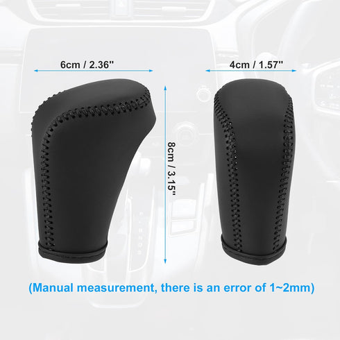 X AUTOHAUX Black Car Interior Faux Leather Gear Shifter Shift Knob Cover Transmission Shift Boot Lever for Honda Accord 2018-2022 Black Stitches...