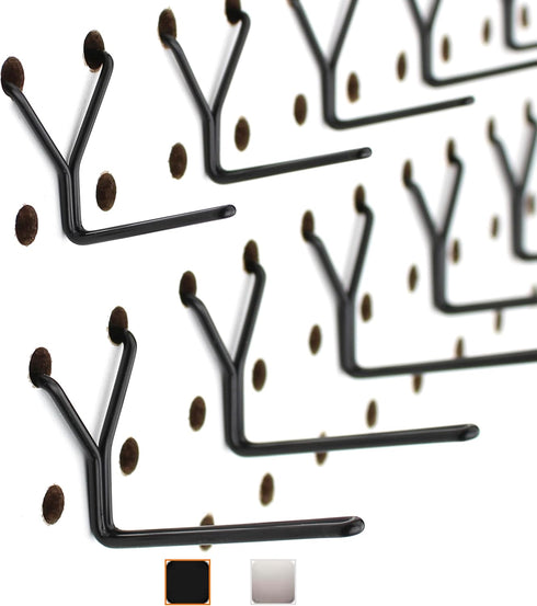 Steel Pegboard Hooks 50-Pack 1" + 2” L Hook, Black - Will Not Fall Out, Fits Any Peg Board - Organize Tools, Accessories, Workbench, Garage Storag...