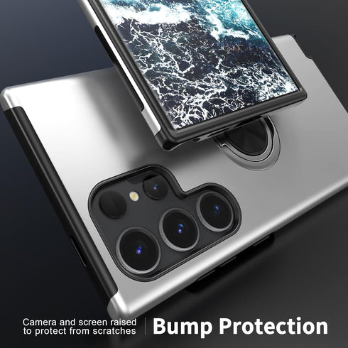 Case for Samsung Galaxy S22 Ultra,Hybrid 2 in 1 Protective Slim Fit Sturdy Phone Case with Invisible Magnetic Ring Kickstand for Galaxy S22 Ultra ...