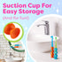 Kids Toothbrush 4 Pack - Soft Contoured Bristles - Child Sized Brush Heads (3-10 Year Old) - Suction Cup for Fun & Easy Storage - Girl & Boy Set (...