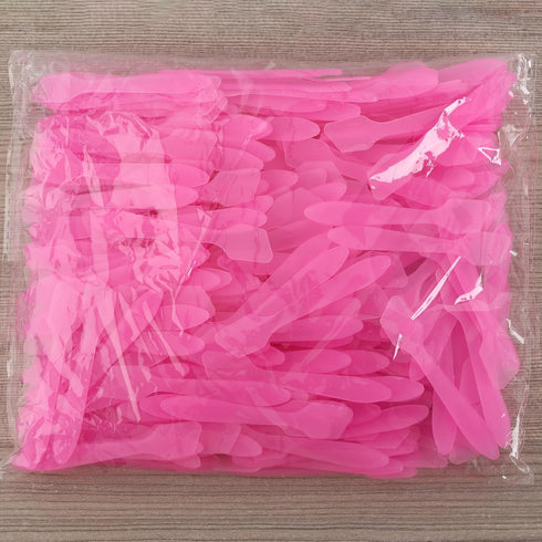 Tbestmax 300 PCS Mini Cosmetic Spatulas 3.2" x 0.6" Disposable Makeup Spatulas, Plastic Spatulas Pink Facial Creams Skin Care Spatulas...