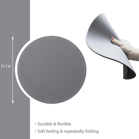 Silicone Microwave Mat - 11.7" x 11.7" - Protect From Spill Overs, Non-Slip Silicone Trivet Mats, Hot Pot Holders, Jar Opener,Silicone Drying Mat,...
