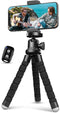 Aureday Phone Tripod, Flexible Tripod for iPhone and Android Cell Phone, Portable Small Tripod with Wireless Remote and Clip for Video Recording/V...
