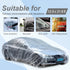 1 Pack Universal Plastic Car Cover with Elastic Band Disposable Car Covers Bulk 12.5 x 21.6 ft Waterproof Dustproof Full Exterior Covers Clear Car...