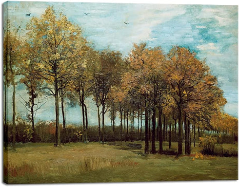Wieco Art Autumn Landscape 1885 Canvas Prints of Vincent Van Gogh Art Famous Paintings Reproduction Tree Forest Pictures Artwork Wall Art for Home...