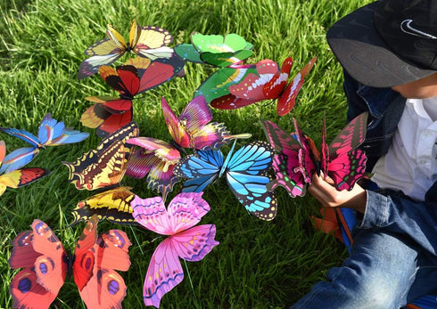 Giant Butterfly Garden Stakes Decorations Outdoor 3D Butterflies Lawn Decorative Yard Decor Patio Accessories Ornaments PVC Gardening Art Christma...