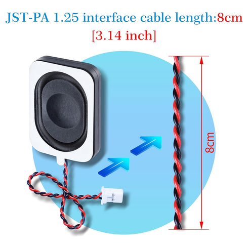 2 Pieces/1 Pair 35 mm * 25 mm * 6.8 mm Side Sound 4 Ohm 2 Watt / 3 Watt Rectangle Cavity Speaker, JST-PA 1.25 mm 2-Pin Interface Wire, for Compute...